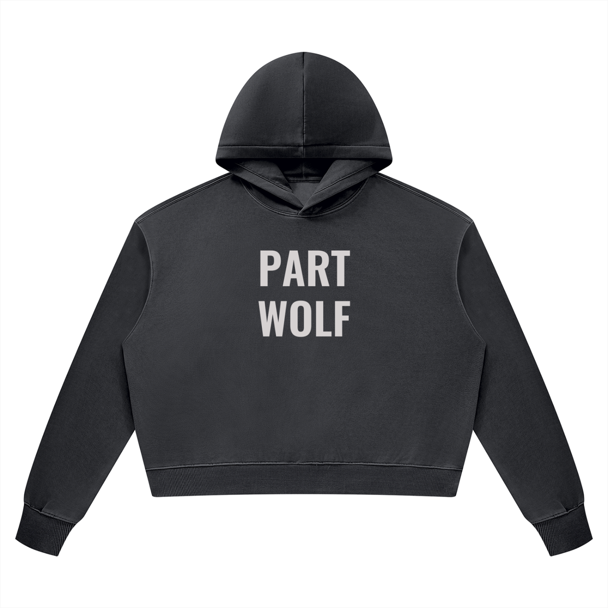 Women's Part Wolf Vintage Cropped Hoodie
